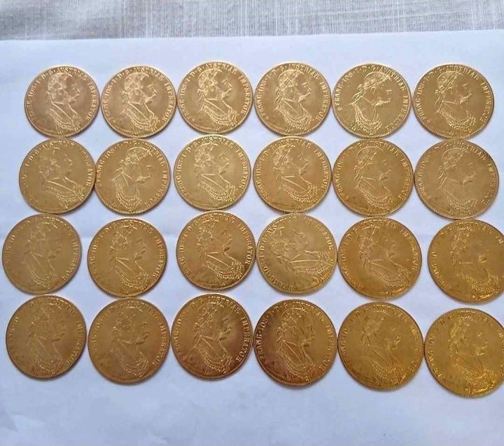 Vând monede placate cu aur de 24k Frank Iosif 4 ducat 1915 1la1