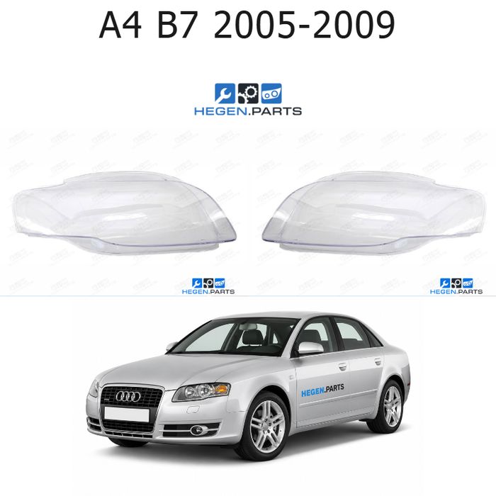 Стъкла за фарове AUDI A4 B7 (2005-2009) | ауди, а4, б7, стъкло, капаци, капак, фар