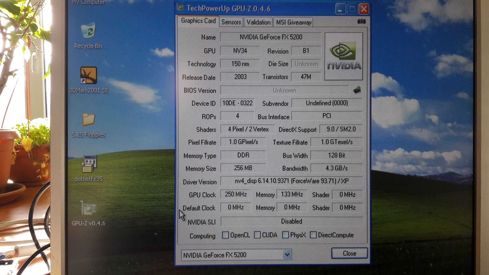 Placa video de colectie nVIDIA Geforce FX 5200 PCI 256MB DDR 128bit