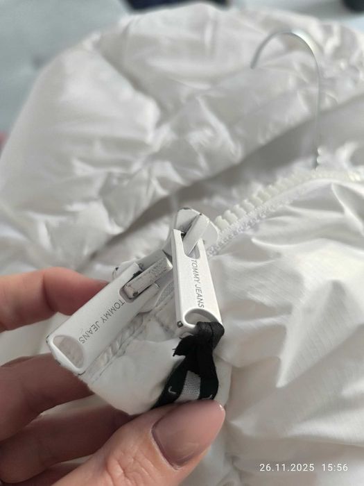 Tommy Jeans midi alaska puffer jacket in white