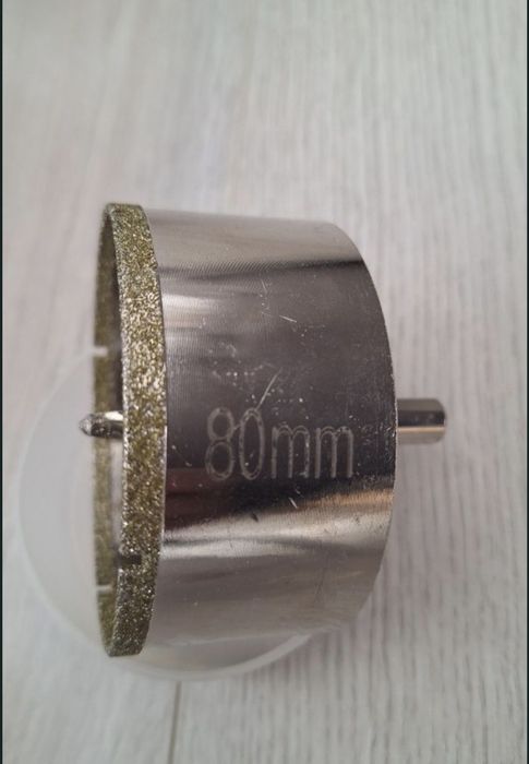 Burghiu diamantat 80mm cu pilot pentru placă porțelan sticlă marmură ceramică