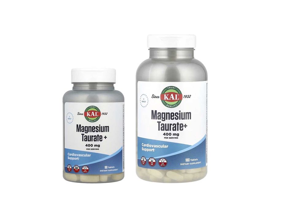 KAL Magnesium Taurate Таурат магния 400 мг 180 и 90 таблеток
