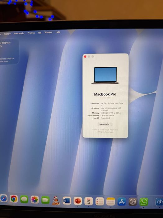 Laptop Apple MacBook Pro 2019 16" intel i7 Touchbar 500 GB SSD