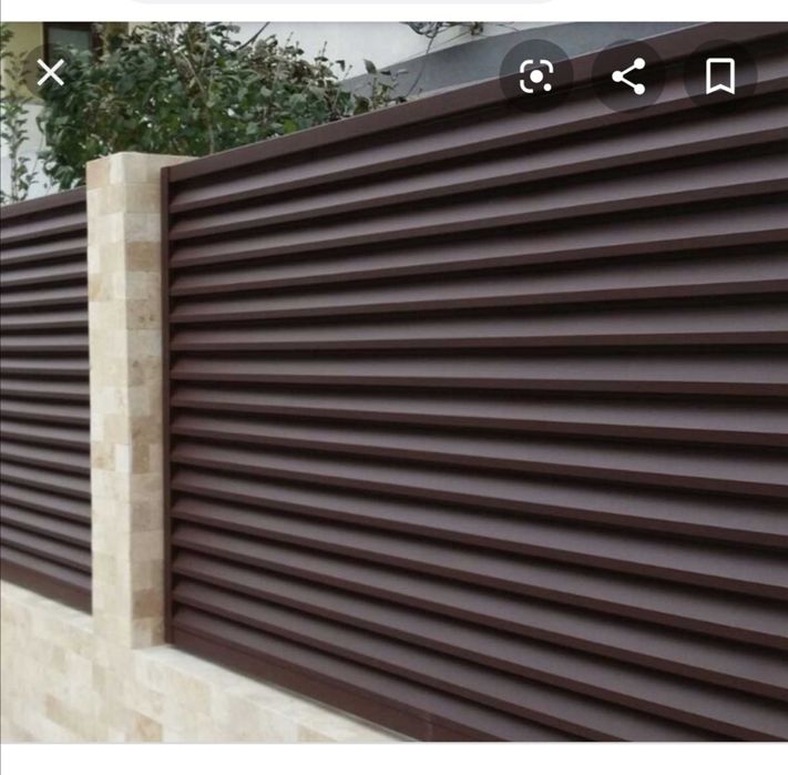 Garduri din sipca metalica, panouri stil jaluzele, tabla cutata, plasă