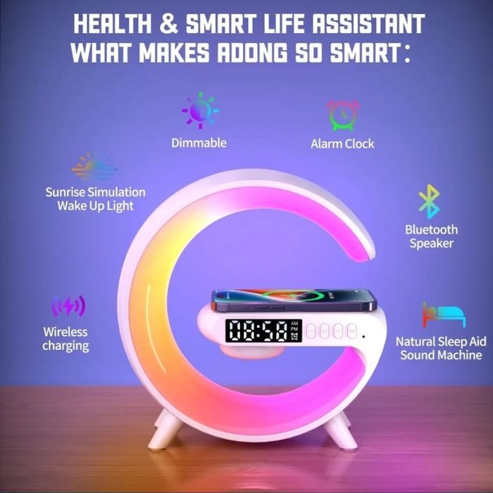 Led rgb cu incarcare wifi si difuzor BT