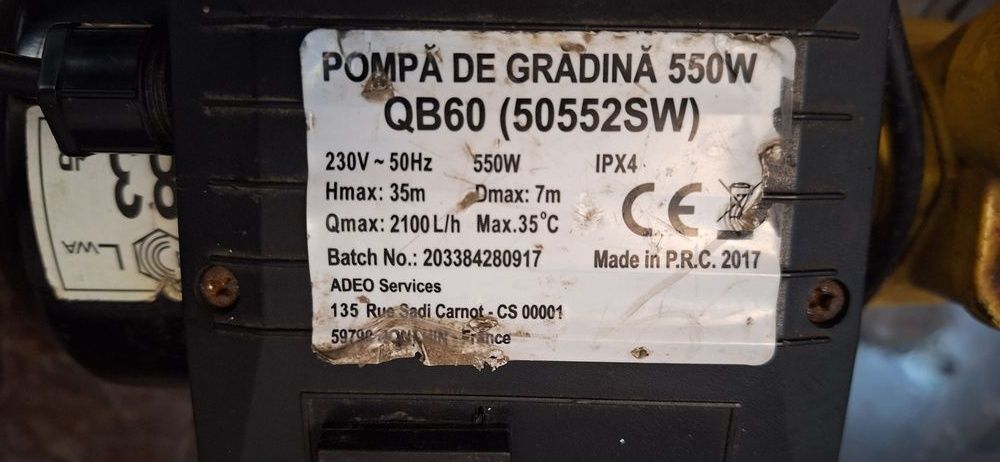 Pompa de gradina 550W