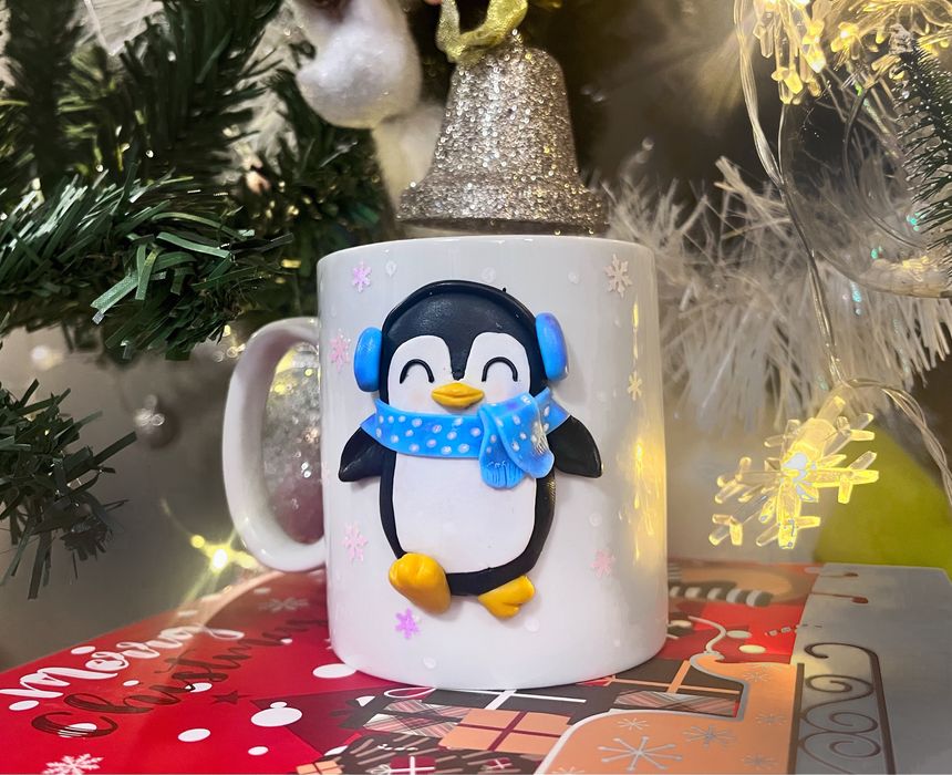 Коледна чаша с полимерна глина