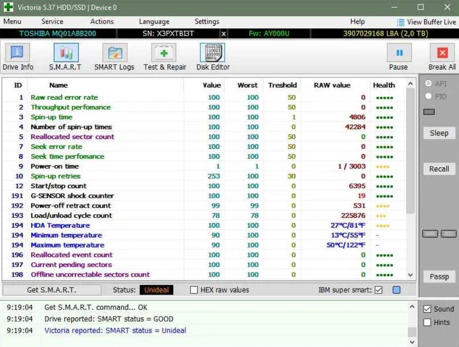 Внешний жесткий диск 2 ТБ (HHD) Toshiba USB 3.0