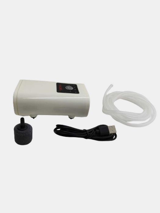 Компрессор аккумуляторный для аквариума двухканальный автономный