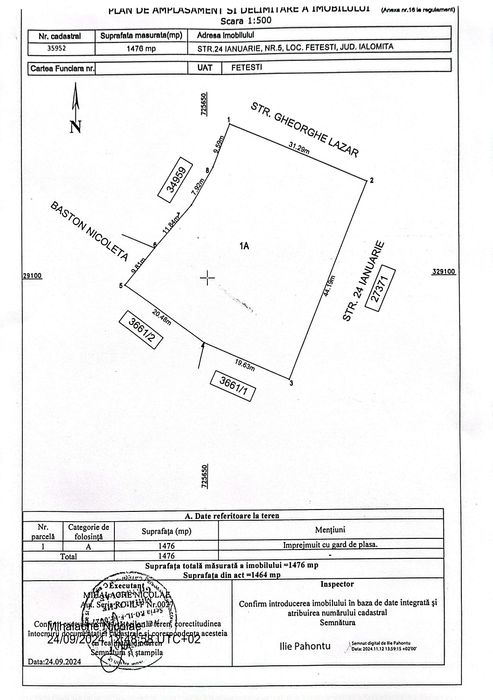 Teren intravilan FETESTI-GARA (cartier Colonisti) - 1476 mp