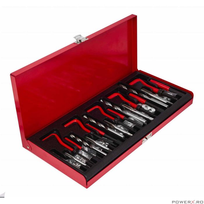 Set pentru reparat filete, M5-M12, 131 bucati, Kraft