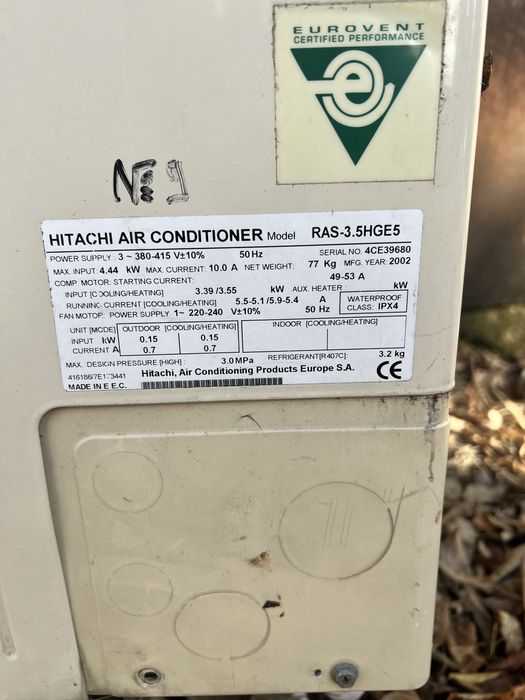 Климатик Hitachi Model RAS-3.5HGE5