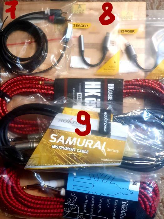 Кабели аудио хорошего качества XLR, RCA, джеки 6,3 мм, 3,5 мм