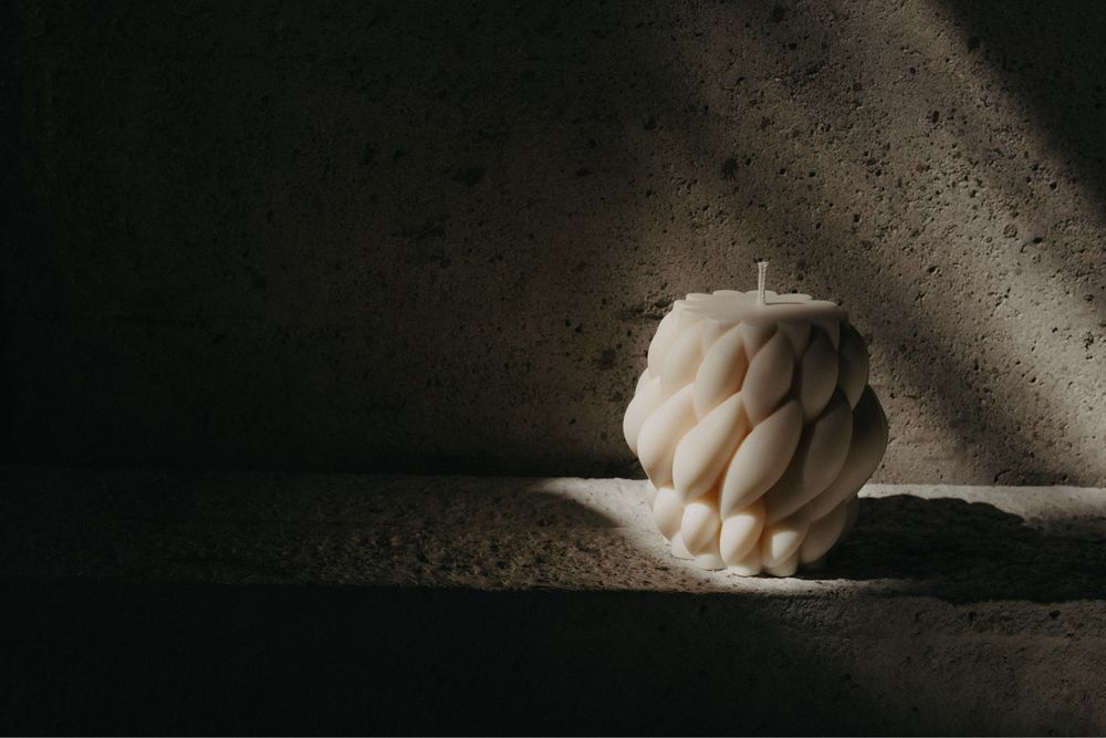 Lumanare din ceara de soia , turnata manual