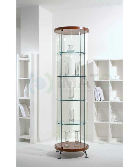 Витрина с вращением и подсветкой под ключ