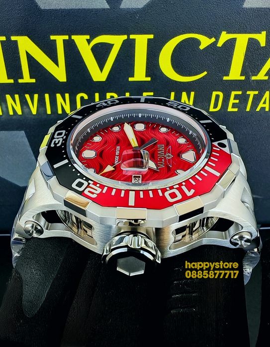 INVICTA Wave Red 52 mm, Инвикта нов ръчен часовник