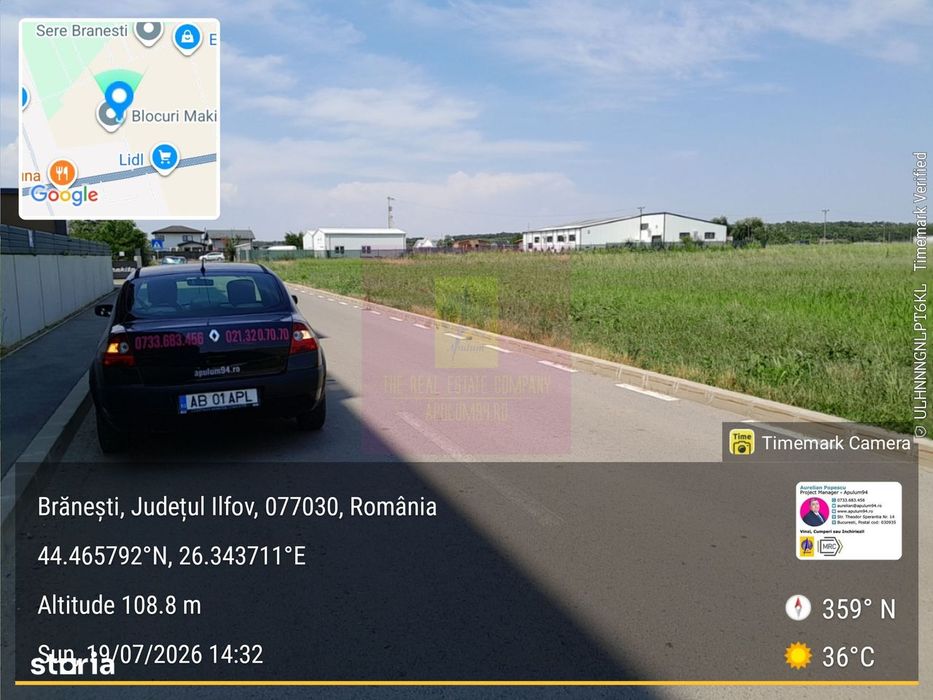 Branesti - Teren 3300 mp vizavi de blocurile Makita