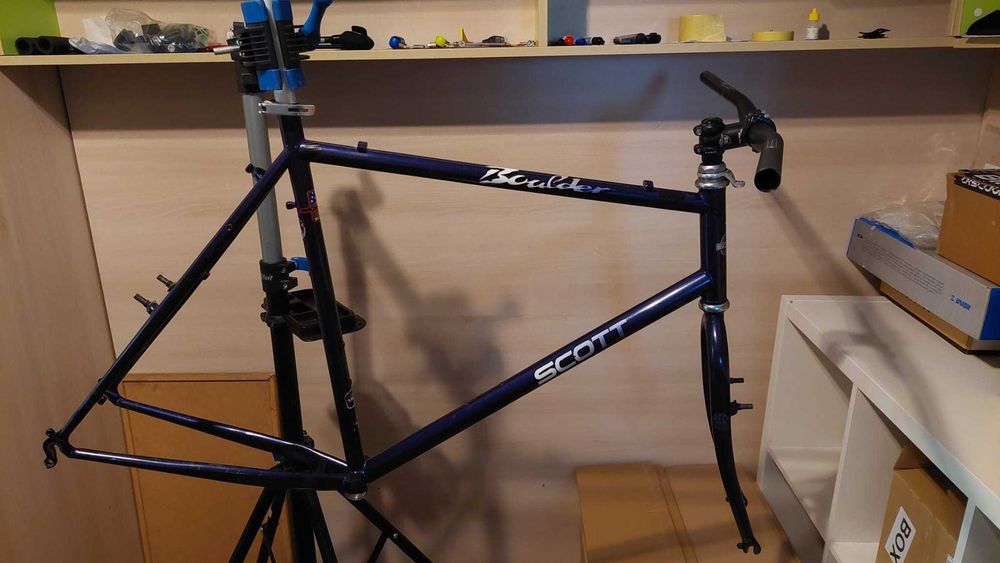 Cadru si furca, frameset bicicleta vintage MTB 26 inch Scott, otel crmo, cromo, cr-mo, cromoly Tange