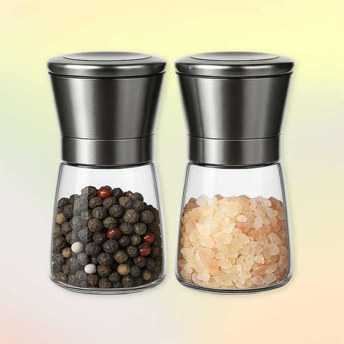 Ръчни мелнички за сол и пипер RUHHY – стъклени, комплект 2 броя