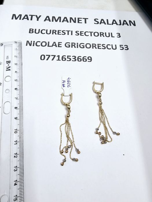 Vand cercei din aur 14 k 4.62 g cod 314