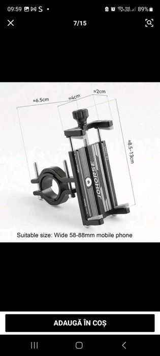 Suport telefon GUB G-81 metalic pentru bicicletă / trotinetă/ scuter