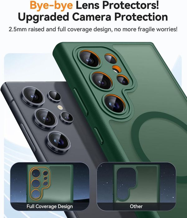 Матов magsafe кейс за samsung galaxy s24 ultra - зелен