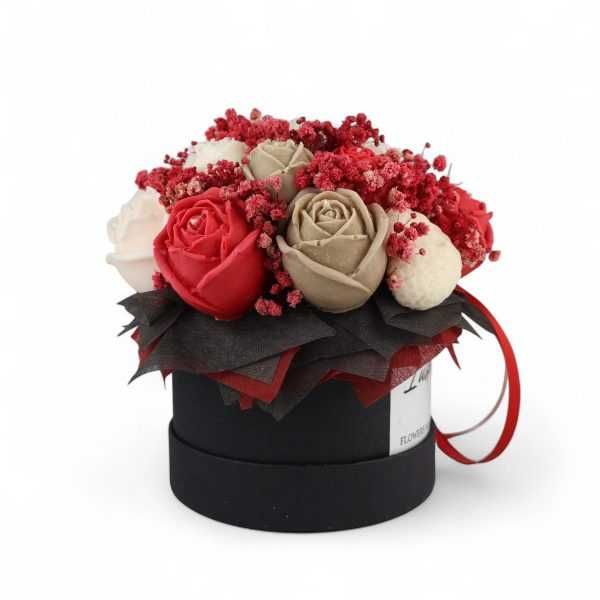 Луксозен букет от соеви свещи „Розова хармония“