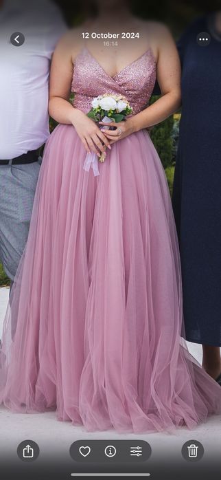 Официална розова рокля