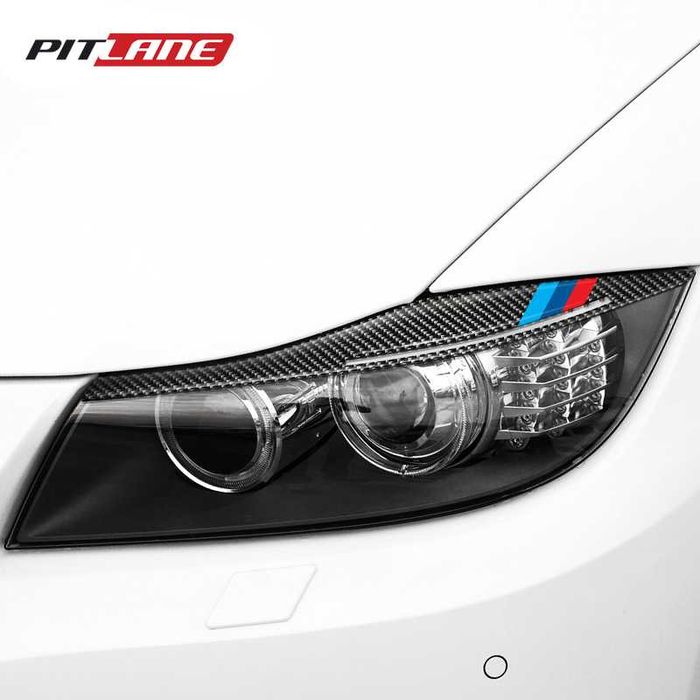 Carbon стикери вежди на фарове два варианта : BMW E90