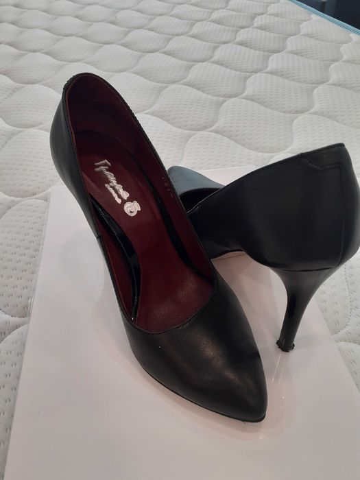 Дамски обувки естествена кожа с висок ток