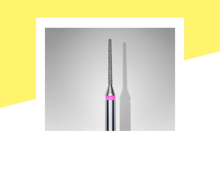 Диамантен накрайник игла 1мм/10мм, червена насечка Staleks