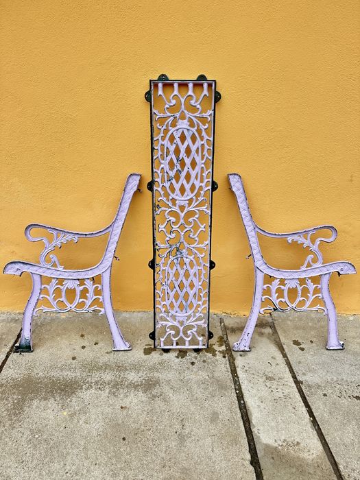 2 banci din fonta complete