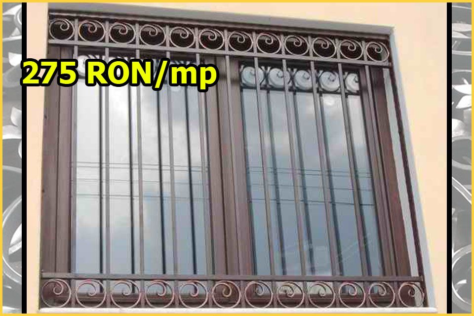 Grilaje geam din fier forjat