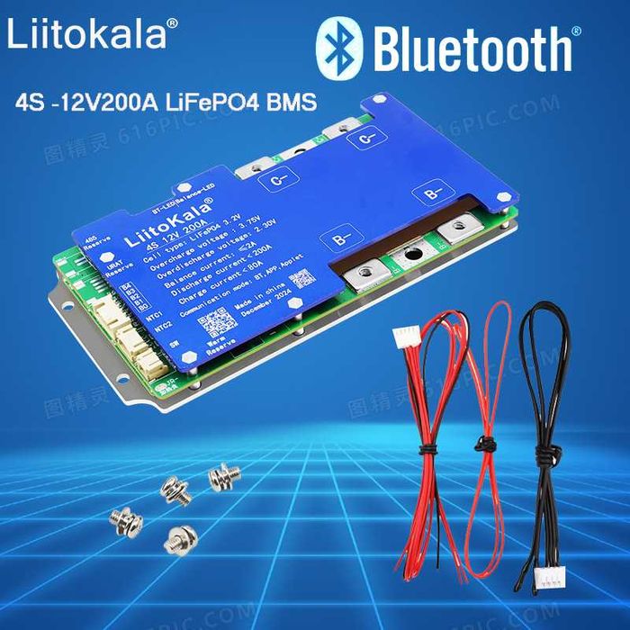 BMS БМС 12V 24V LIFEPO4 4S 100A 200A с Bluetooth