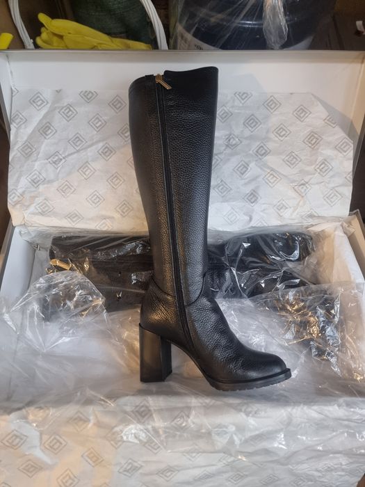 Сапоги зимние чёрные длинные