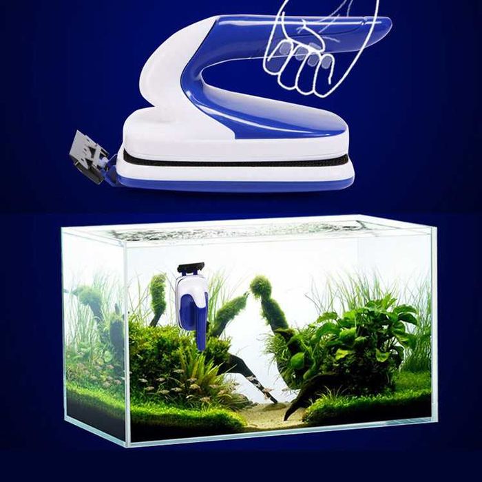 Магнитна стъргалка за водорасли за аквариум с държач и острие Sobo glass cleaner.