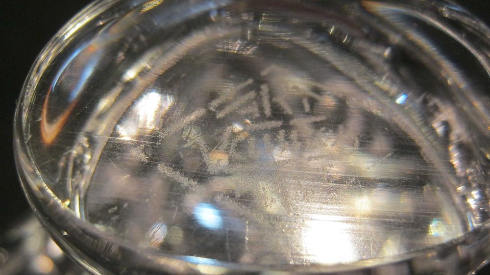 Cristal exclusiv,rar,unicat,JANNES LE CHATEL,manufactura,2 piese.