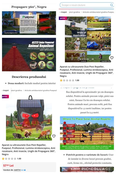 Aparat cu ultrasunete pentru animale,insecte,etc.Profesionale.