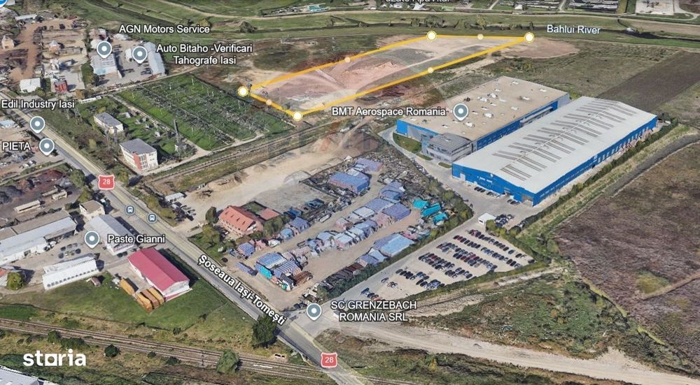 Teren Intravilan 1.2Ha de Vânzare, PUZ Aprobat - ZONA INDUSTRIALA IAȘI
