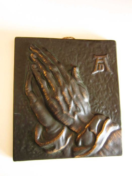 rar faianta placa ceramica porțelanată Maini de rugaciune Durer 1960