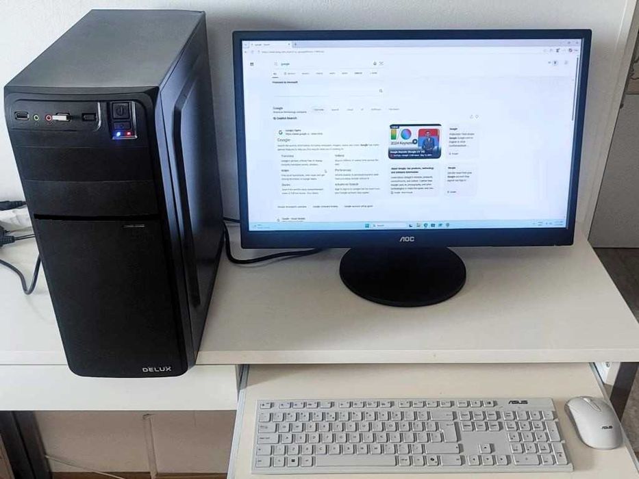 Sistem Complet PC Ryzen + Monitor 24" + Windows 11, Office 2024, Birou