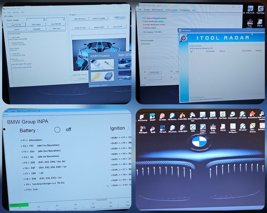 Pachet Laptop Diagnoza Bmw Ista Inpa Esys + Interfete E-Net + Kdcan