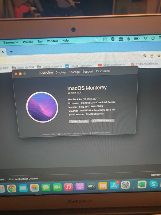 Macbook Air, I7, 2.2 Ghz,2017, SSD 512 Gb - stare buna (din State)