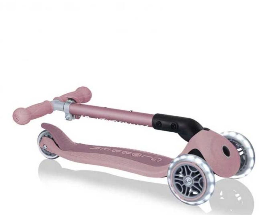Тротинетка розова Globber Junior Foldable Lights Ecologic