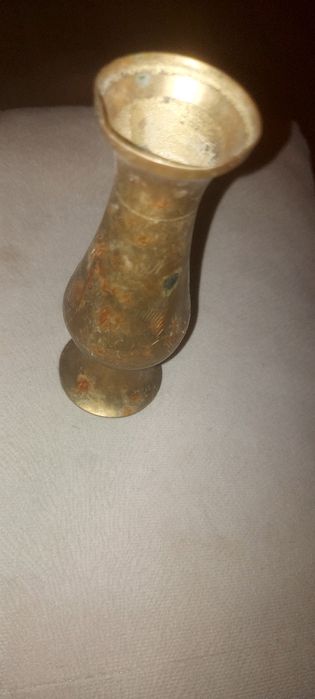 Стара медна тава плюс малка тава и 2 бр бронзови свещници,