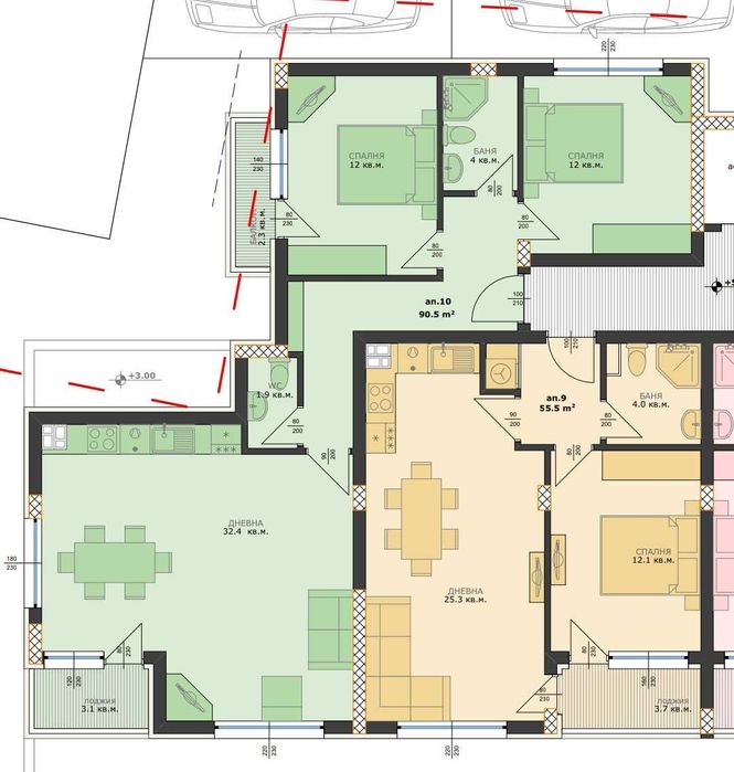 Варна кв.Бриз Тристаен апартамент ново строителство