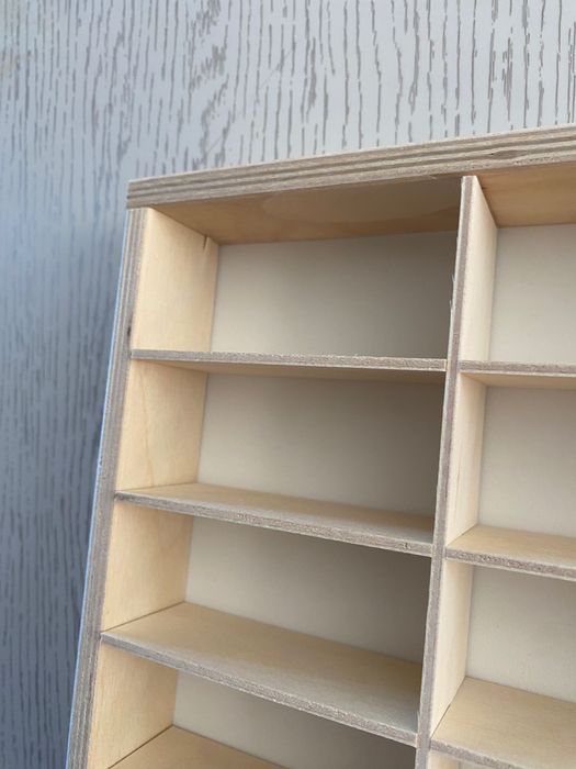 Дефектен дървен рафт, етажерка за колички, 90 отделения, Hot wheels