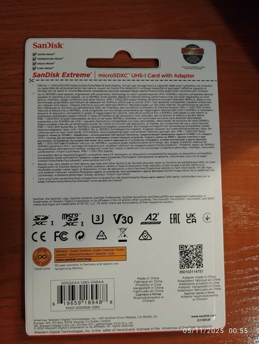 Карта памет 128 GB Sandisk Extreme  190MB