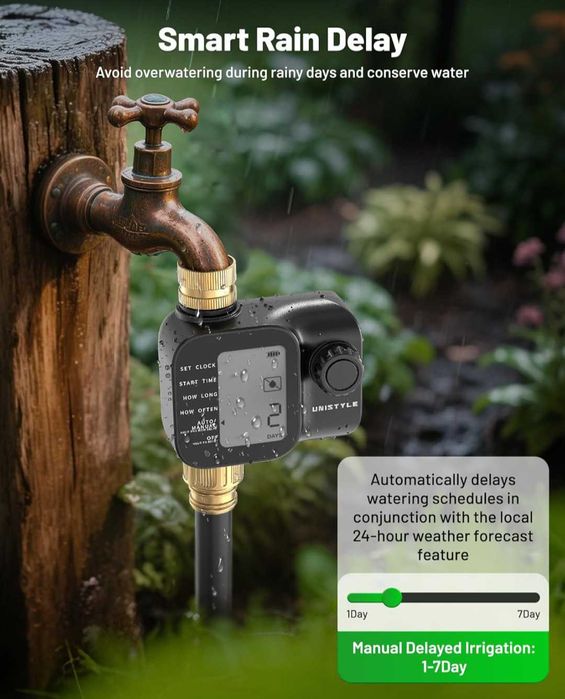 WiFi таймер за напояване месингови входове  изходи за градински маркуч