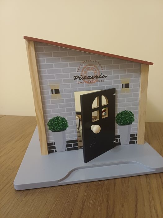 Дървена къщичка пицария за игра